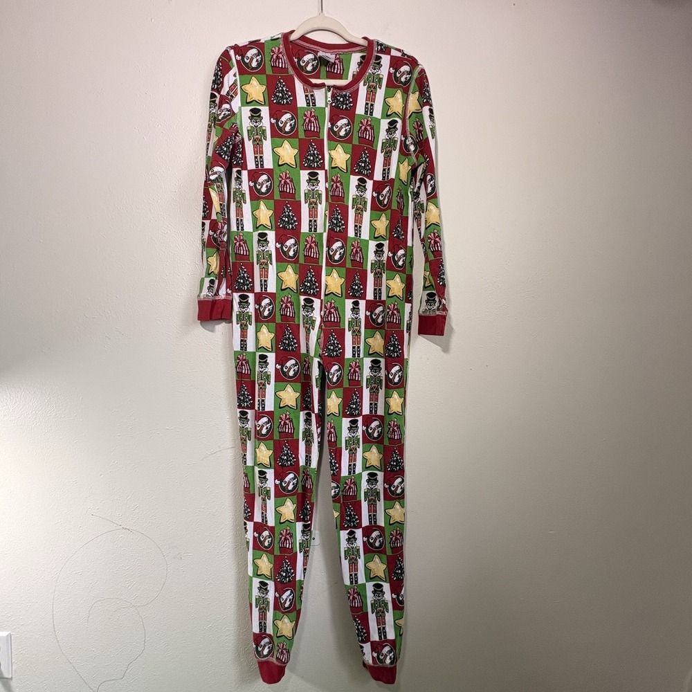 Buc-ee's Waffle Knit Christmas Beaver One-Piece Thermal Pajama Size LG Adult